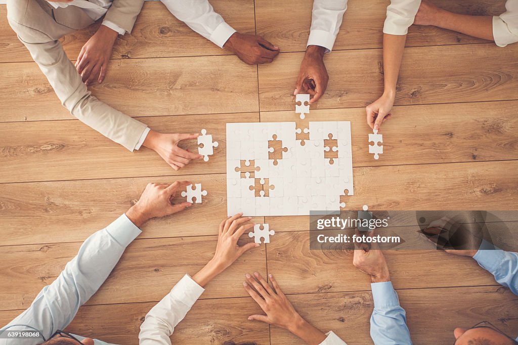 Business people finding solution together at office