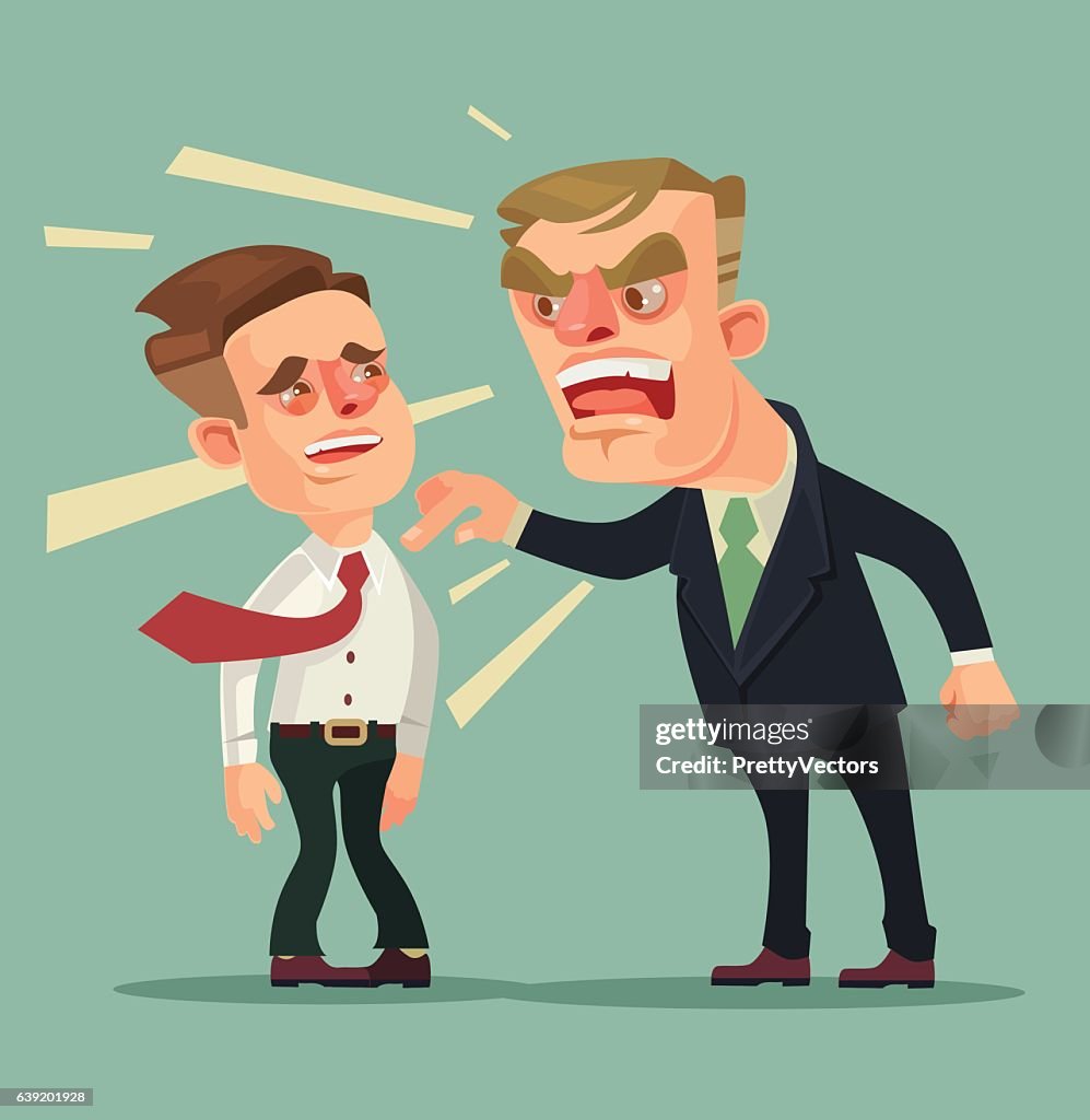 Boss Character Screams On Worker Vector Flat Cartoon Illustration High-Res  Vector Graphic - Getty Images