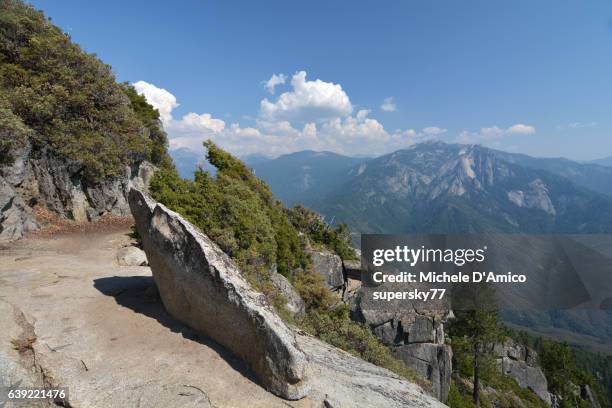 trail cut in the granite. - high sierra trail stock pictures, royalty-free photos & images