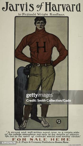 Poster advertising the book "Jarvis of Harvard" by Reginald Wright Kauffman, 1903. From the New York Public Library. .