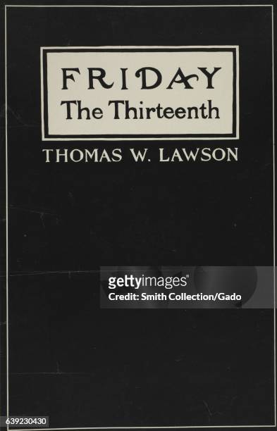 Book Poster for "Friday the Thirteenth", a novel by Thomas W. Lawson, 1903. From the New York Public Library. .