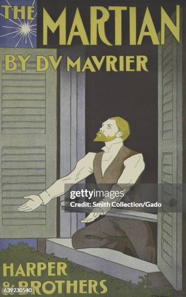 Poster advertisement for a book titled The Martian by DV Mavrier which depicts a man looking up towards the sky with his arms widespread out the...