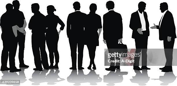 business in the us vector silhouette - chat profil stock illustrations