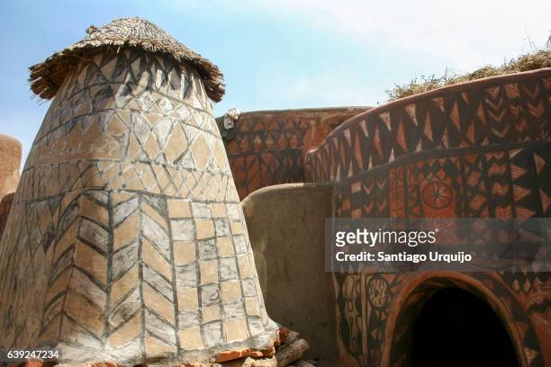 traditionally decorated mud houses of tiebele - adobe creative cloud stock pictures, royalty-free photos & images