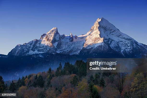 watzmann at morning - bavaria mountain stock pictures, royalty-free photos & images