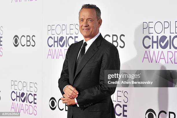 Actor Tom Hanks arrives at People's Choice Awards 2017 at Microsoft Theater on January 18, 2017 in Los Angeles, California.