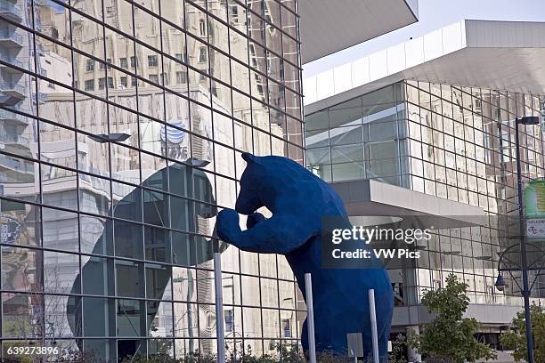 Colorado Convention Center with Blue Bear Sculpture , Denver, Colorado, USA.
