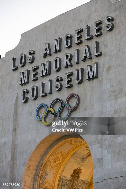 Los Angeles Memorial Coliseum Exterior, Exhibition Park, Los Angeles, California, USA.