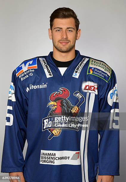 Denis Shevyrin of the Iserlohn Roosters during the portrait shot on September 3, 2016 in Iserlohn, Germany.