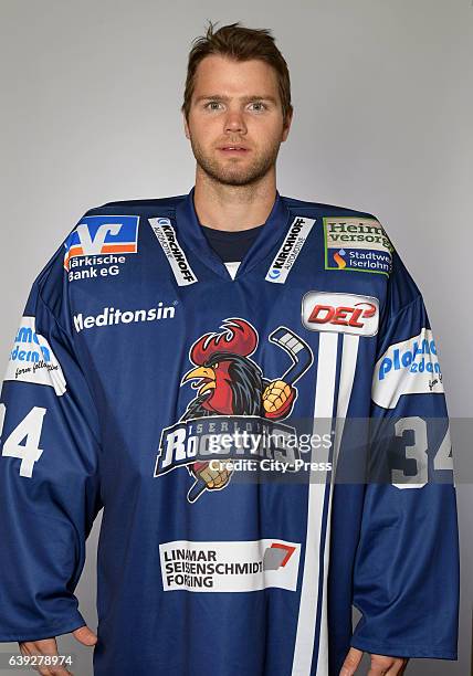 Chet Pickard of the Iserlohn Roosters during the portrait shot on September 3, 2016 in Iserlohn, Germany.