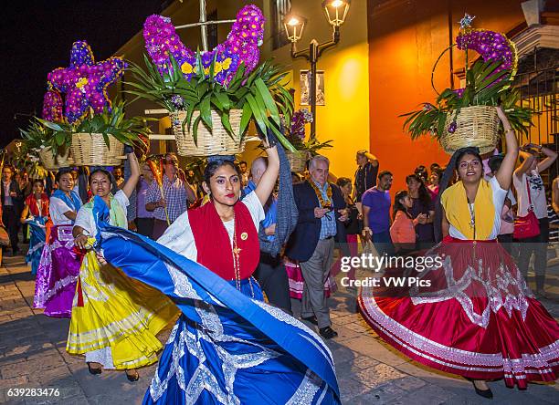 Participants on a carnival of the Day of the Dead in Oaxaca, Mexico.