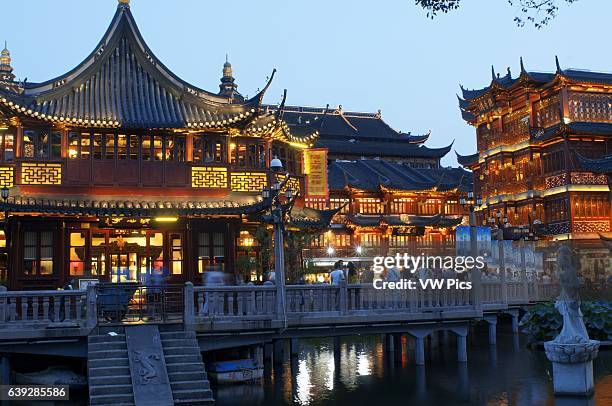 Yuyuan or Yu Garden Old Town Shanghai China. Hall of Jade Magnificence in Yuyuan Garden in Old City of Shanghai, China. Yu Garden or Yuyuan Garden Ye...