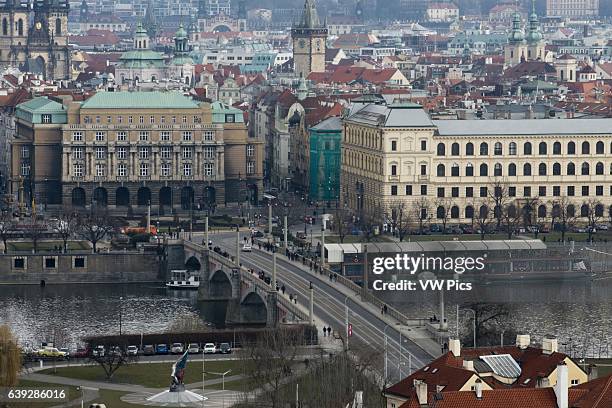 Images of the Vltava River as it passes through the Charles Bridge in Prague. The Vltava is the longest river in the Czech Republic. Born in the...