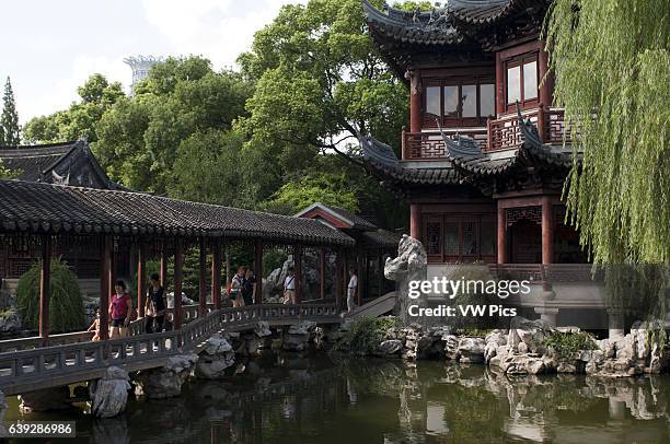 Yuyuan or Yu Garden Old Town Shanghai China. Hall of Jade Magnificence in Yuyuan Garden in Old City of Shanghai, China. Yu Garden or Yuyuan Garden Ye...