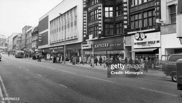 General scene of Lord Street Liverpool, Merseyside. 10th July 1980.