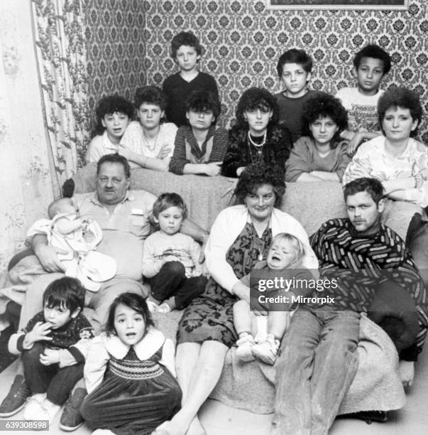 The Attard Family, 3rd February 1987. The family of 17, 7 adults and 10 children, live together in a four bedroom council house on the Trowbridge...