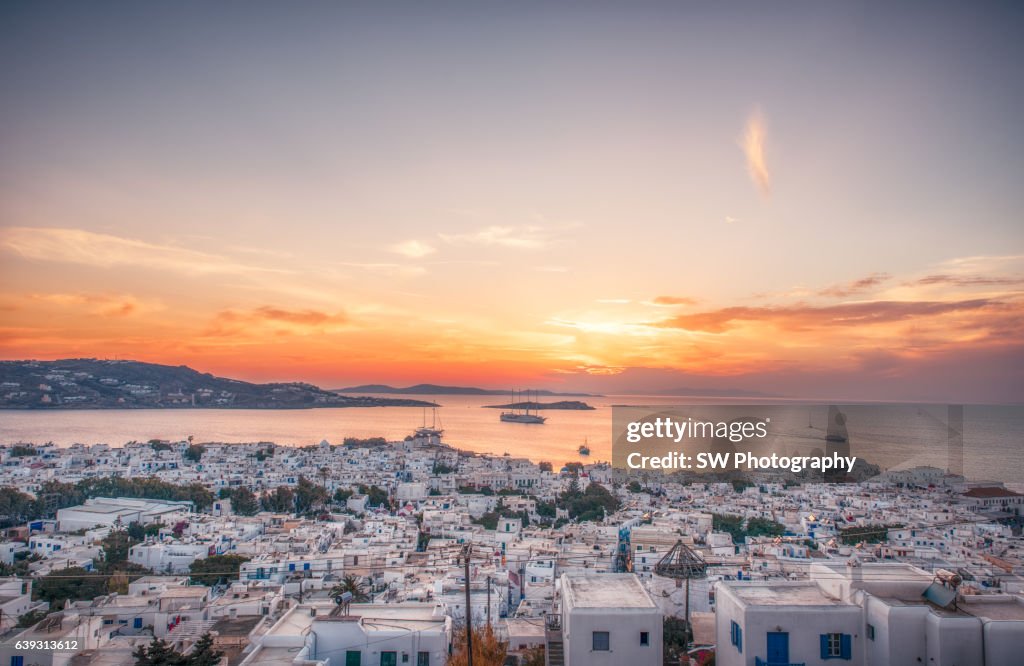 Cityscape of Mykonos, Greece