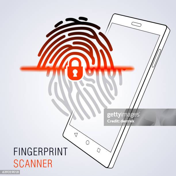 fingerprint scanner - computer screen reader stock illustrations