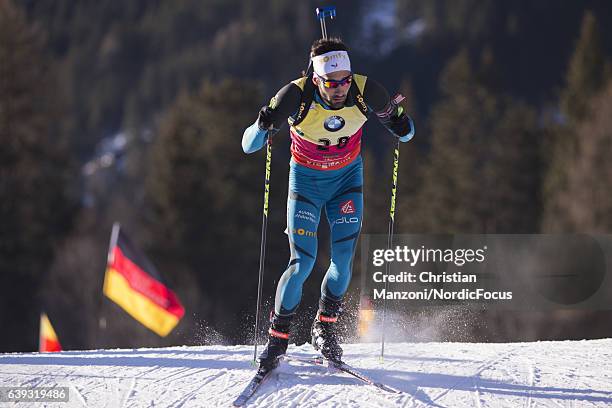 Martin Fourcade of France competes during the 20 km men's Individual on January 20, 2017 in Antholz-Anterselva, Italy.