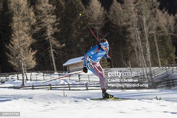 Anton Shipulin of Russia competes during the 20 km men's Individual on January 20, 2017 in Antholz-Anterselva, Italy.