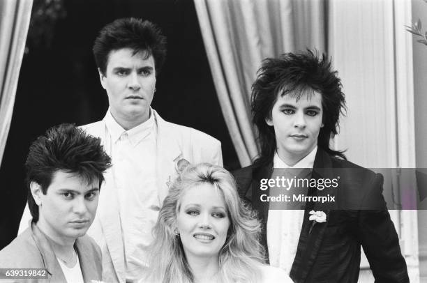 Photo-call, A View to a Kill, new James Bond film, starring actress Tanya Roberts, with theme tune by music group Duran Duran, 13th June 1985.