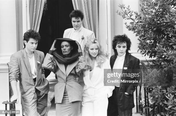 Photo-call, A View to a Kill, new James Bond film, starring actresses Grace Jones and Tanya Roberts, with theme tune by music group Duran Duran, 13th...