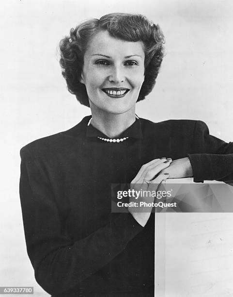 Portrait of American future First Lady Pat Nixon, 1952. The portrait was taken during the 1952 US Presidential campaign of her husband, Vice...