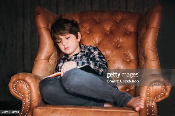 the pleasure of reading - curled up reading stock pictures, royalty-free photos & images