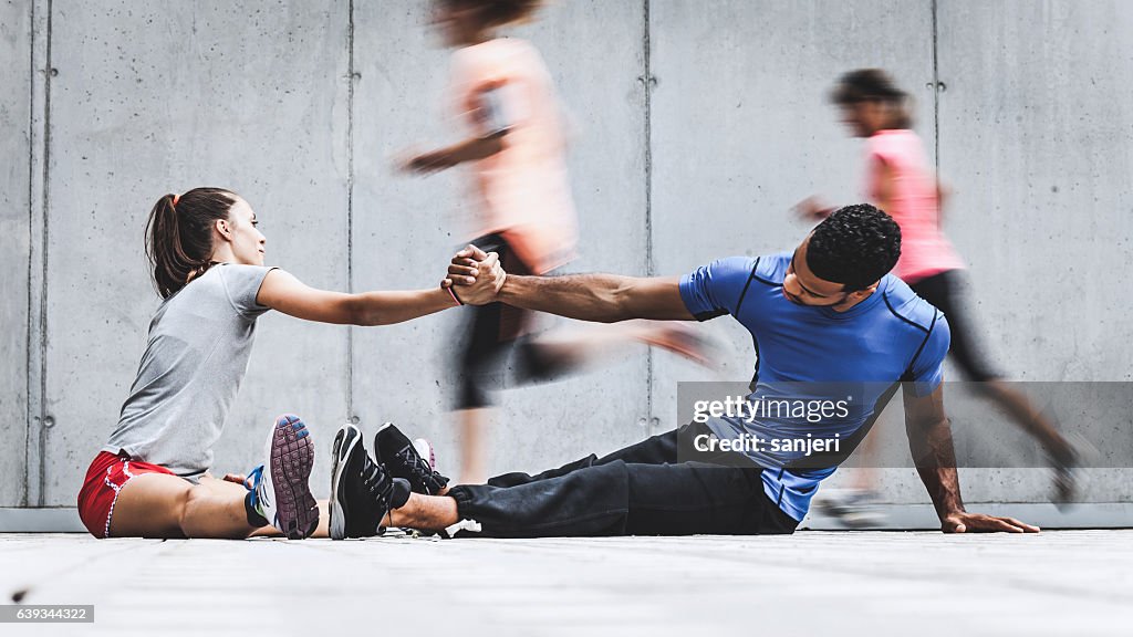 Group of Friends Working Out Together