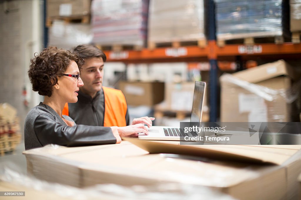 Hart arbeiten. Wearhouse-Arbeiter.