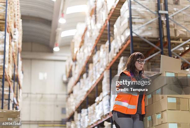 working hard. wearhouse workers. - wearhouse stock pictures, royalty-free photos & images