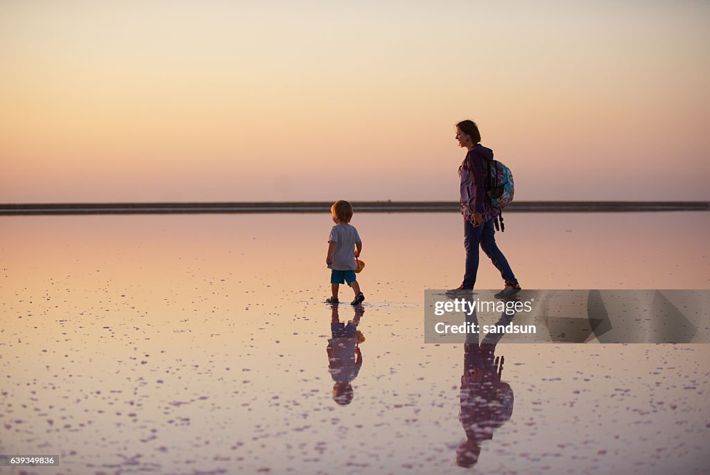 Walk on a salt lake