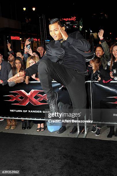 Actor Tony Jaa attends the Premiere of Paramount Pictures' "xXx: Return of Xander Cage" at TCL Chinese Theatre IMAX on January 19, 2017 in Hollywood,...