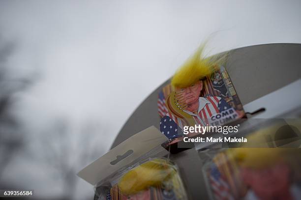 Donald Trump themed souvenir is sold after the inauguration of Donald Trump as the 45th President of the United States January 20, 2017 in Washington...