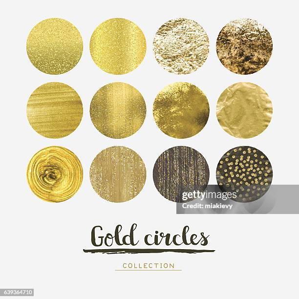 ilustraciones, imágenes clip art, dibujos animados e iconos de stock de círculos de oro - papel de aluminio