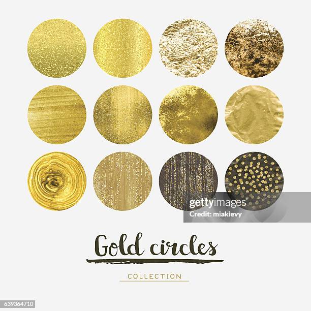 gold circles - gold foil texture stock illustrations