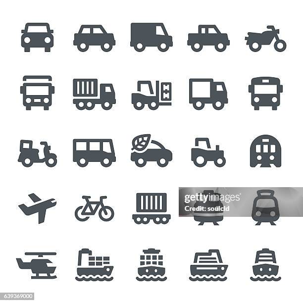 ilustrações de stock, clip art, desenhos animados e ícones de ícones de transporte - pá carregadeira frontal