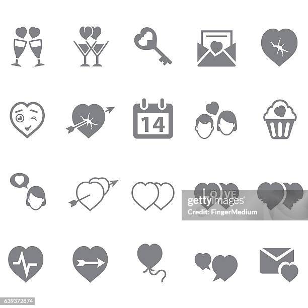 ilustrações de stock, clip art, desenhos animados e ícones de conjunto de ícones de dia dos namorados - medium group of objects