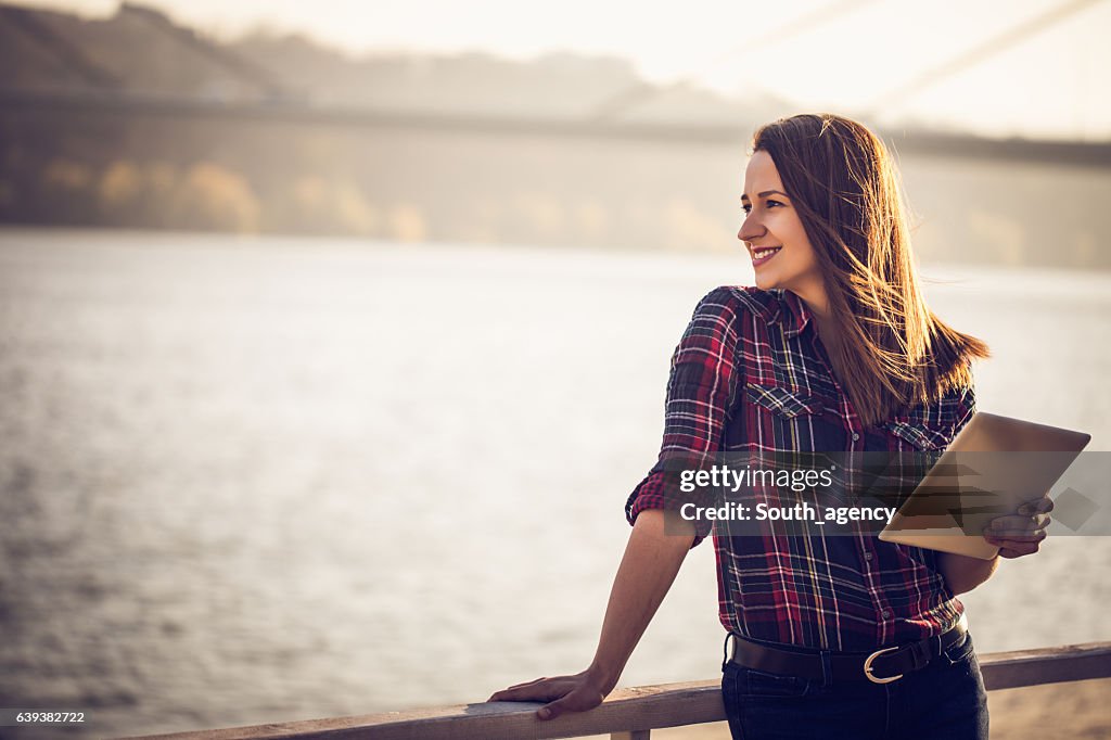 Smiling teen