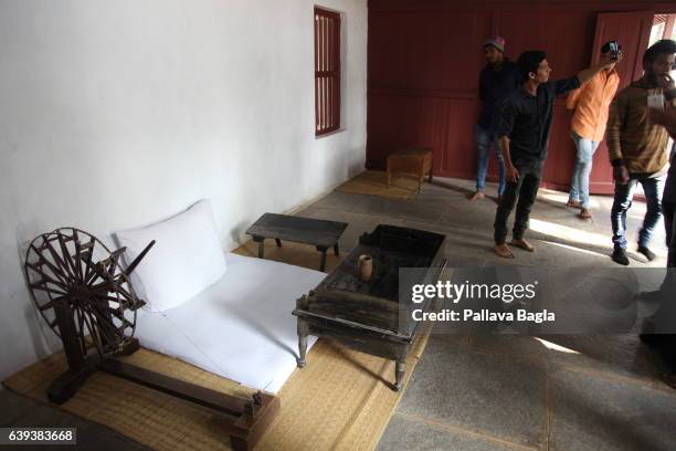 January 10. The simple office space of Gandhi, he sat on the floor worked on a low table and met all dignitaries in this sparsely furnished room.The...