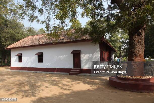 January 10. Hriday Kutir, the spartan home that the Mahatma used, made of tiles and bricks with large windows.The unusually sparse home of the...