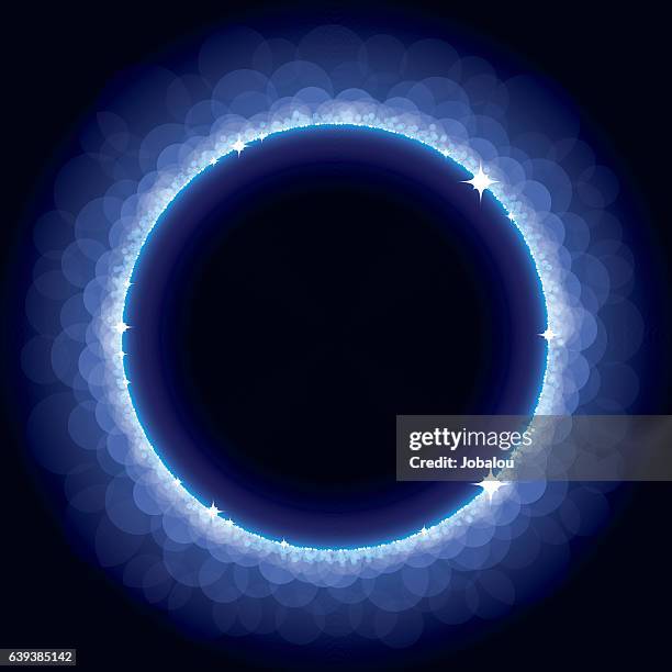 abstract blue eclipse - shiny ball with shadow stock illustrations