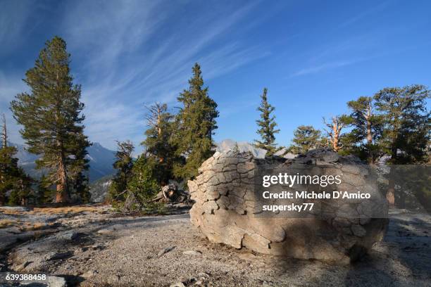 granite boulder weathering. - high sierra trail stock pictures, royalty-free photos & images