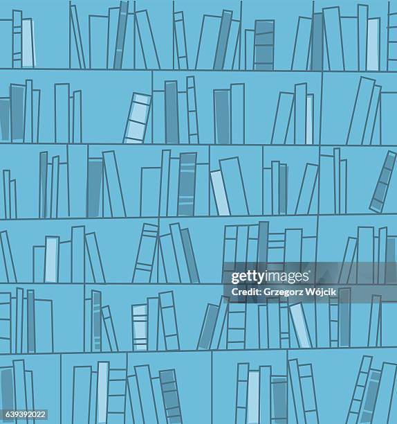 bookshelves background. vector illustration. - bookshelf background stock illustrations