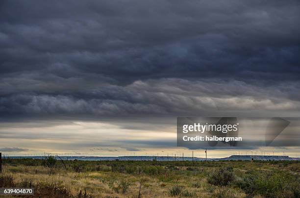 stormy weather over west texas wind farm - lubbock texas stock pictures, royalty-free photos & images