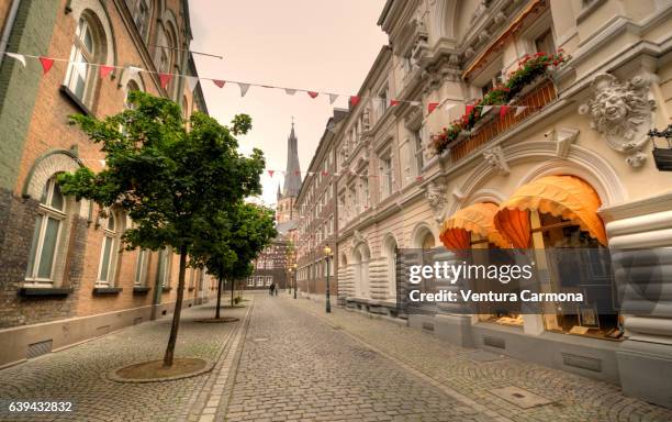 street in the old town of düsseldorf - old town stock pictures, royalty-free photos & images