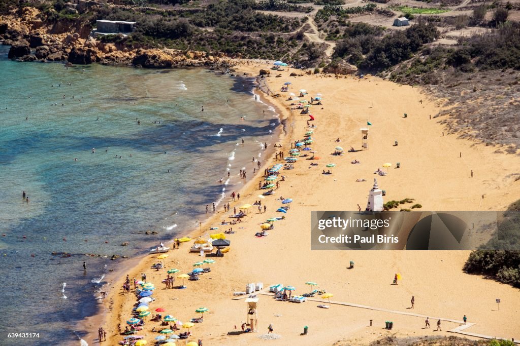 View of Ramla Bay beach, Gozo, Malta