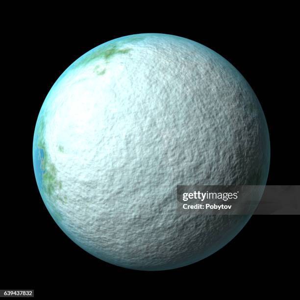 planet consumed by the glacier, design element - planet surface stock illustrations