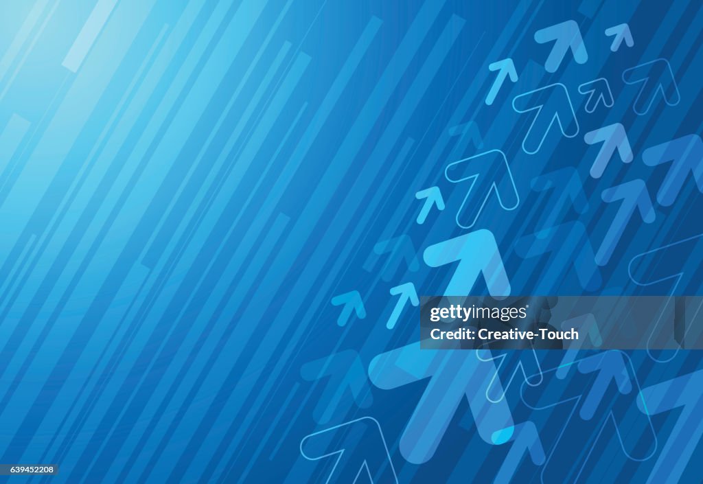 Abstract blue arrows background