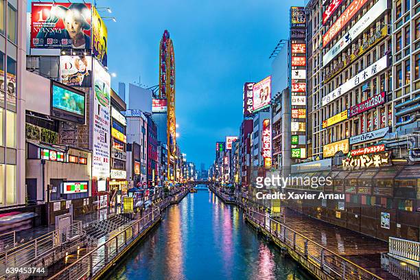 dotonbori canal - osaka prefecture stock pictures, royalty-free photos & images